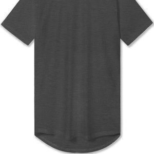 Men's Hipster Drop Cut Sleek T-Shirt H. Charcoal